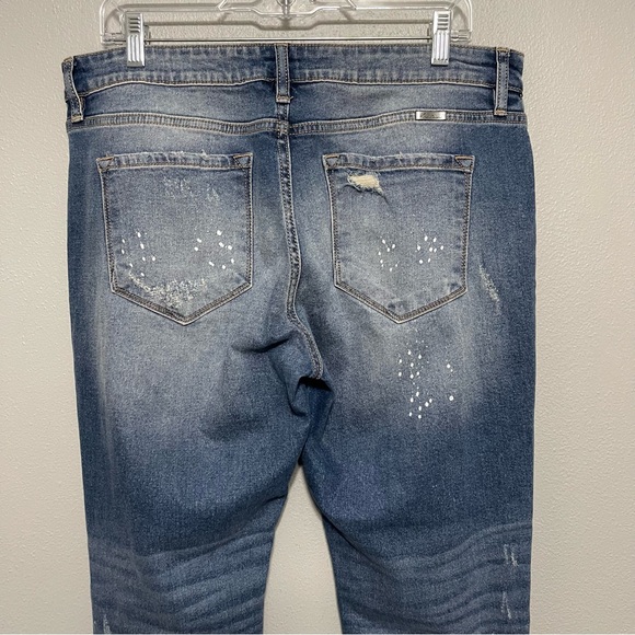 KanCan High Rise Ripped Boyfriend Mom Jean Paint Splatter Stretch Womens 11/29 - Picture 4 of 8